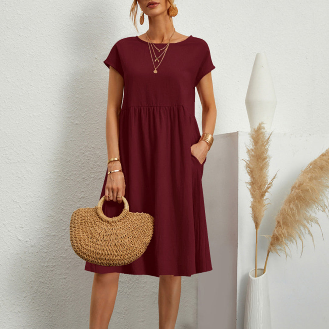 Lily Comfortabele Zomerse Katoenen Jurk met Losse Pasvorm