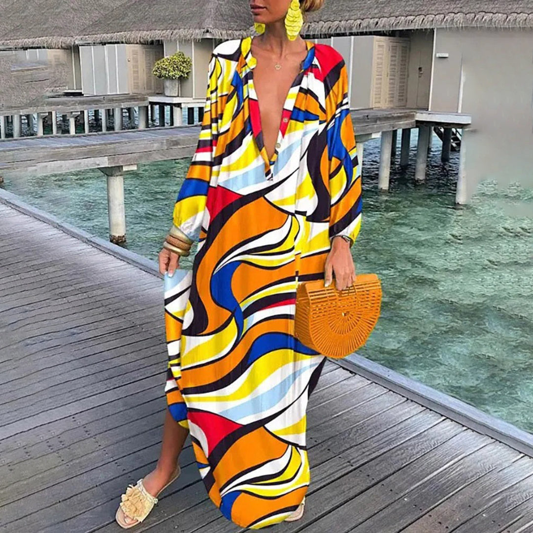 Alina – Luchtige Elegante Strand Kaftan van Chiffon met Boho Look