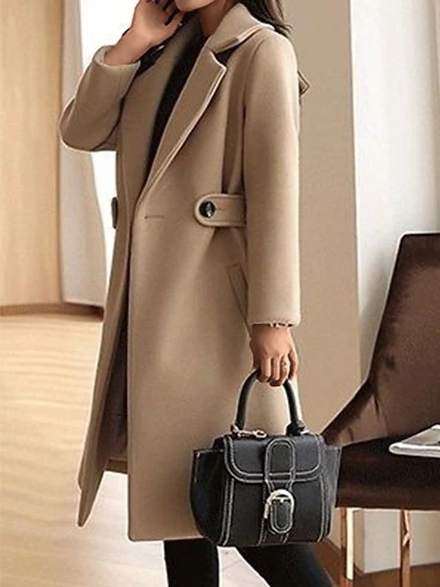 Sara Luxe Woolen Coat with Belt for Elegant Winter Look