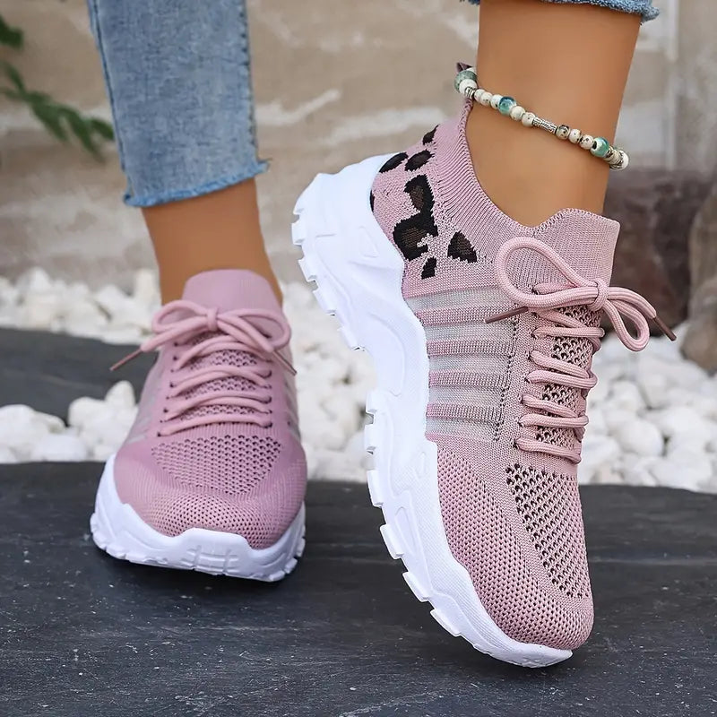 Aubrey Luxe Ademende Sneakers - Zachte Gebreide Bovenkant met Chunky Zool voor Ultimate Comfort