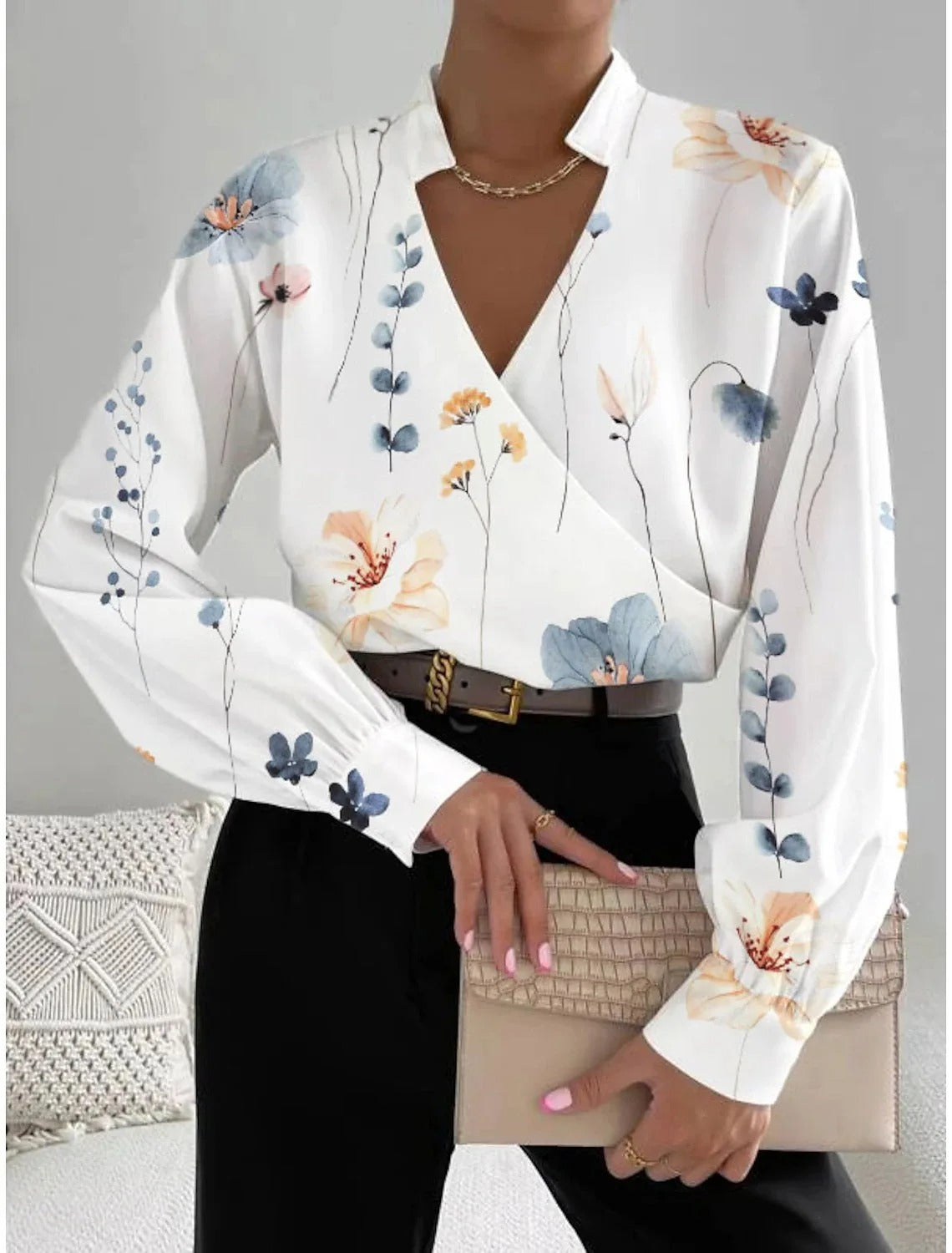 Sophie Luxe Blouse met Lange Mouwen – Tijdloze Elegantie & Comfort