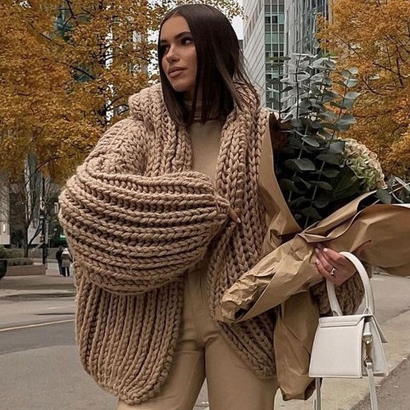 Amara Handgebreide Chunky Hooded Cardigan