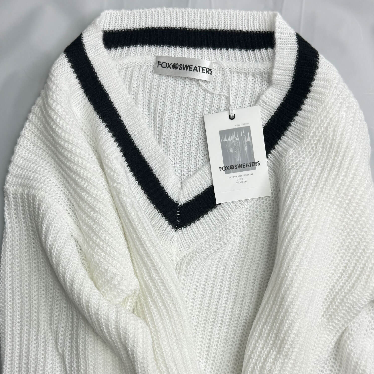 Claire College Preppy V-Neck Oversized Sweater