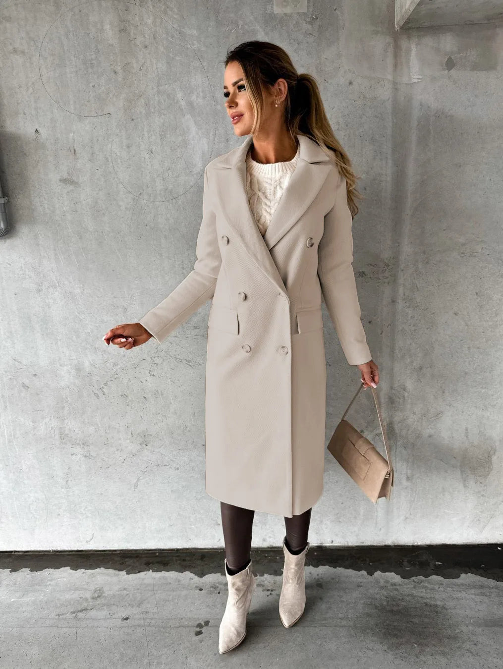Amelia - Luxe Lange Damesmantel