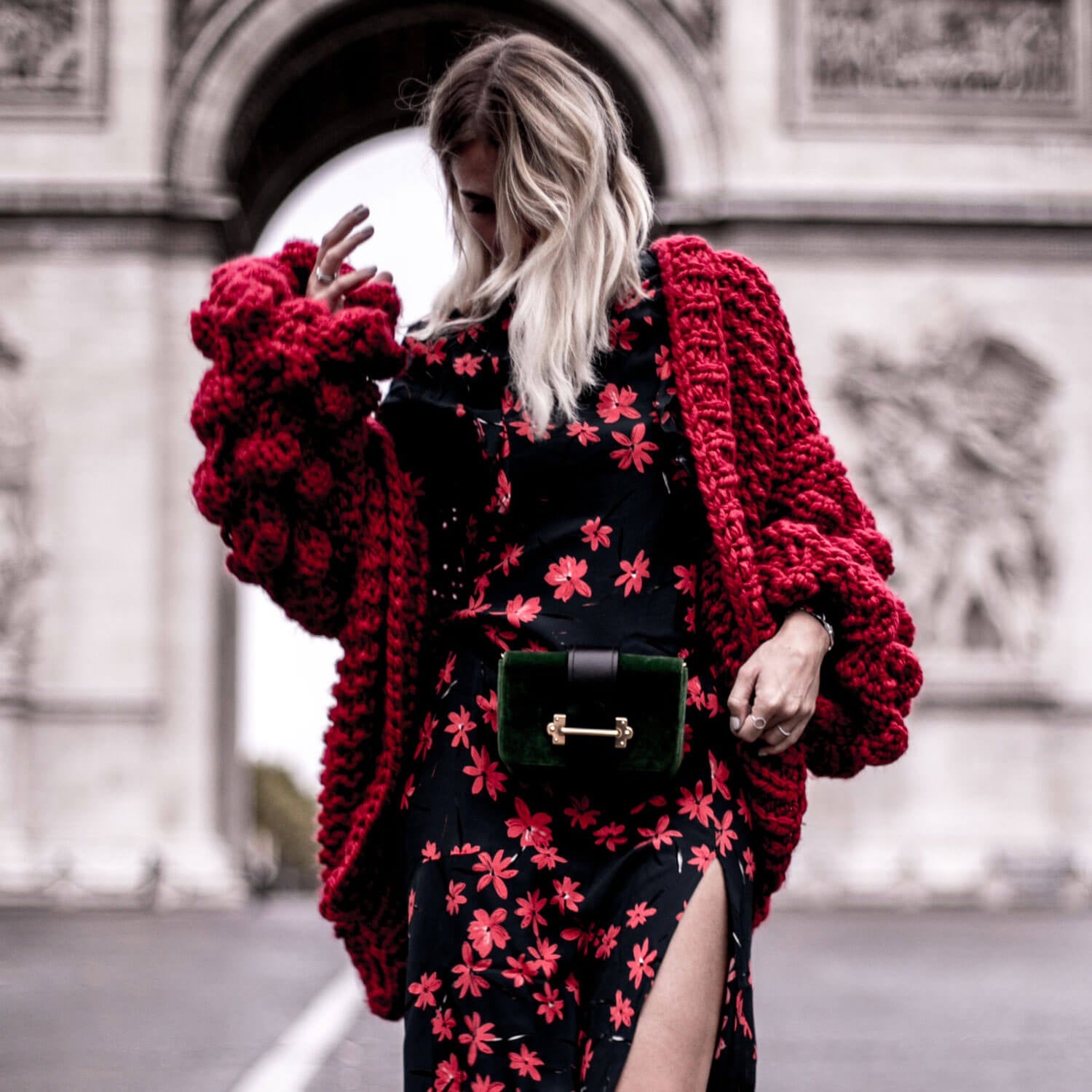 Louisa Popcorn Bubble Sleeve Cardigan