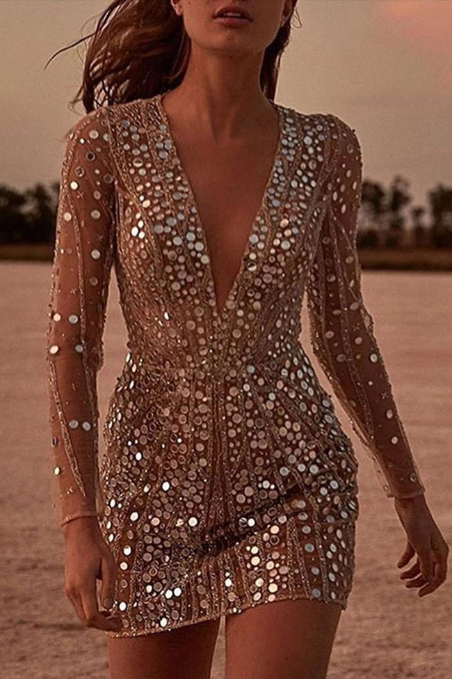 Elena Verleidelijke Mesh Mini Jurk