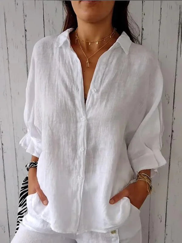 Madison – Zachte Elegante Button-Down Blouse voor Elke Gelegenheid