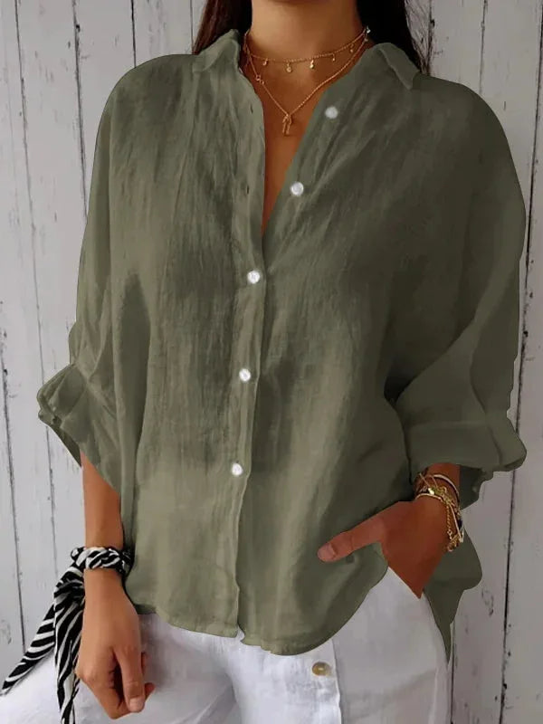 Ella Zachte Linnen Blouse Dames