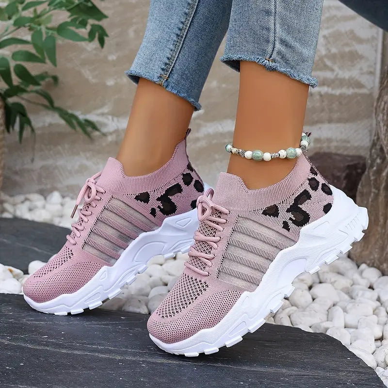 Aubrey Luxe Ademende Sneakers - Zachte Gebreide Bovenkant met Chunky Zool voor Ultimate Comfort