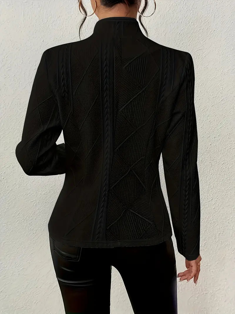 Emily Luxe Knitted Texture Blazer – Elegant, Tailored Fit for Women