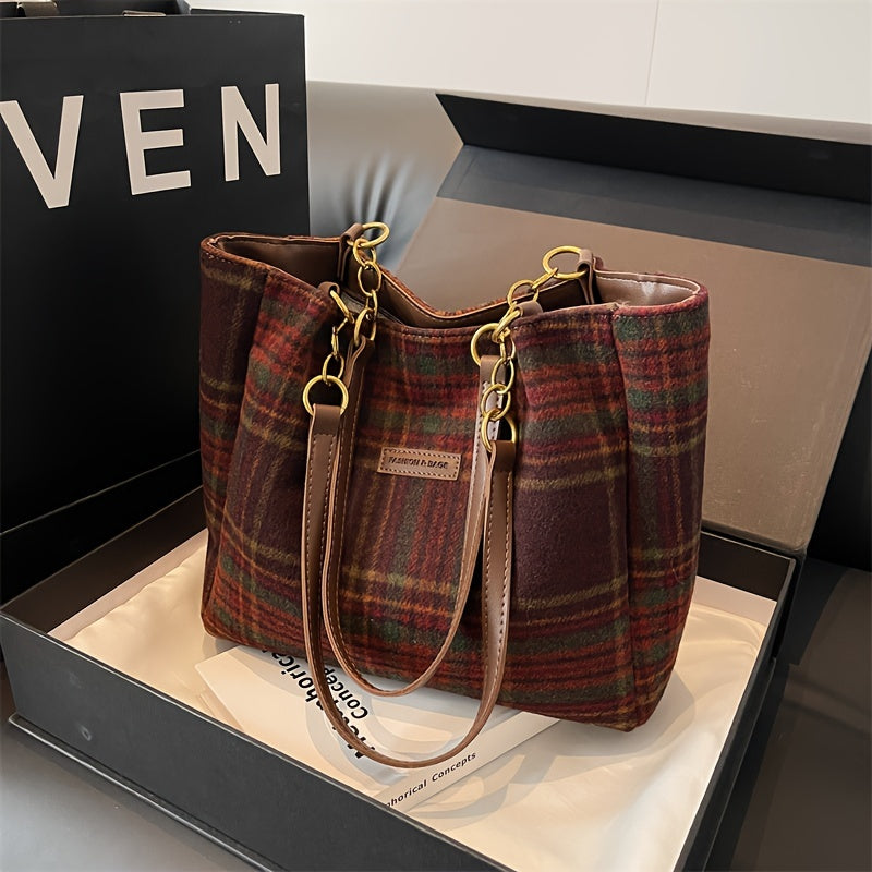 Eva Luxe Velours Côtelé Handtas – Elegant & Ruim met Gouden Ketting