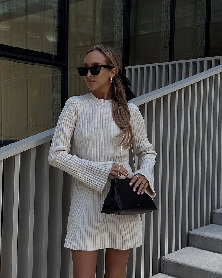Karlina Luxe Geribbelde Gebreide Jurk