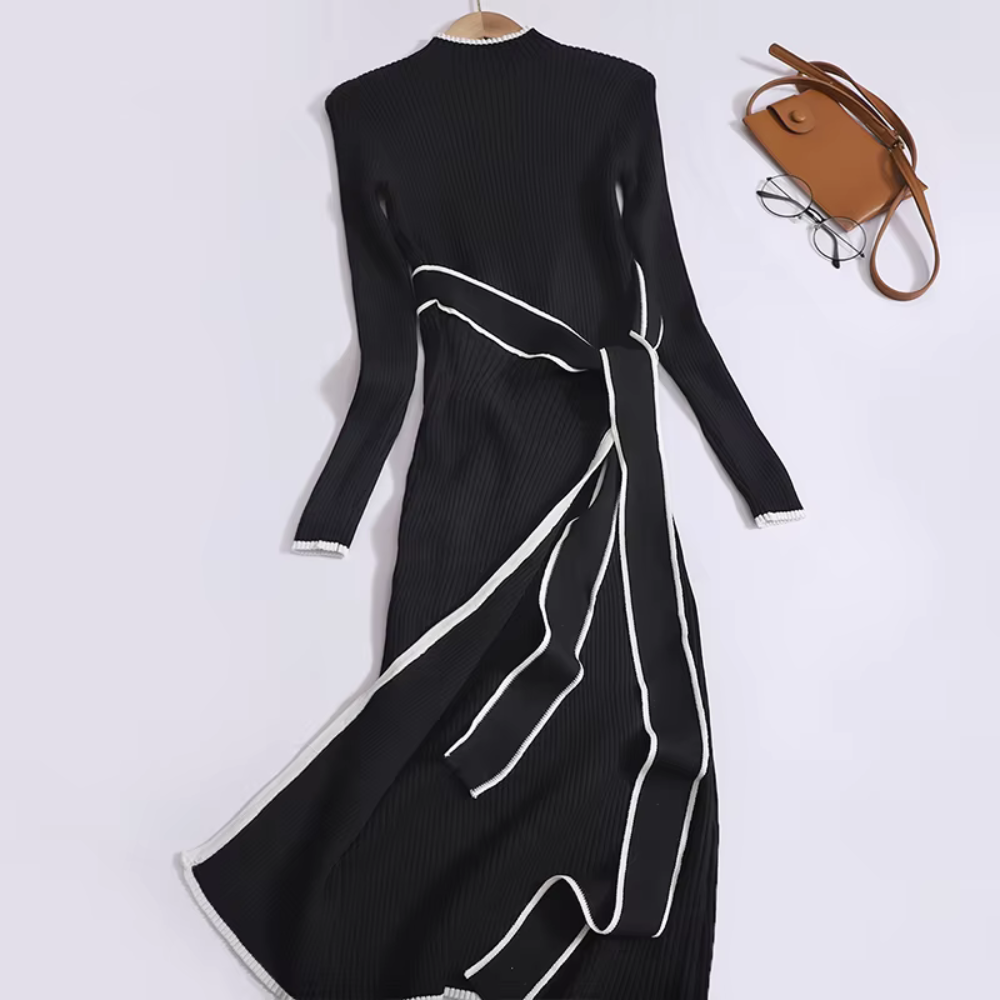 Erica - Elegante Gebreide Jurk met Ceintuur