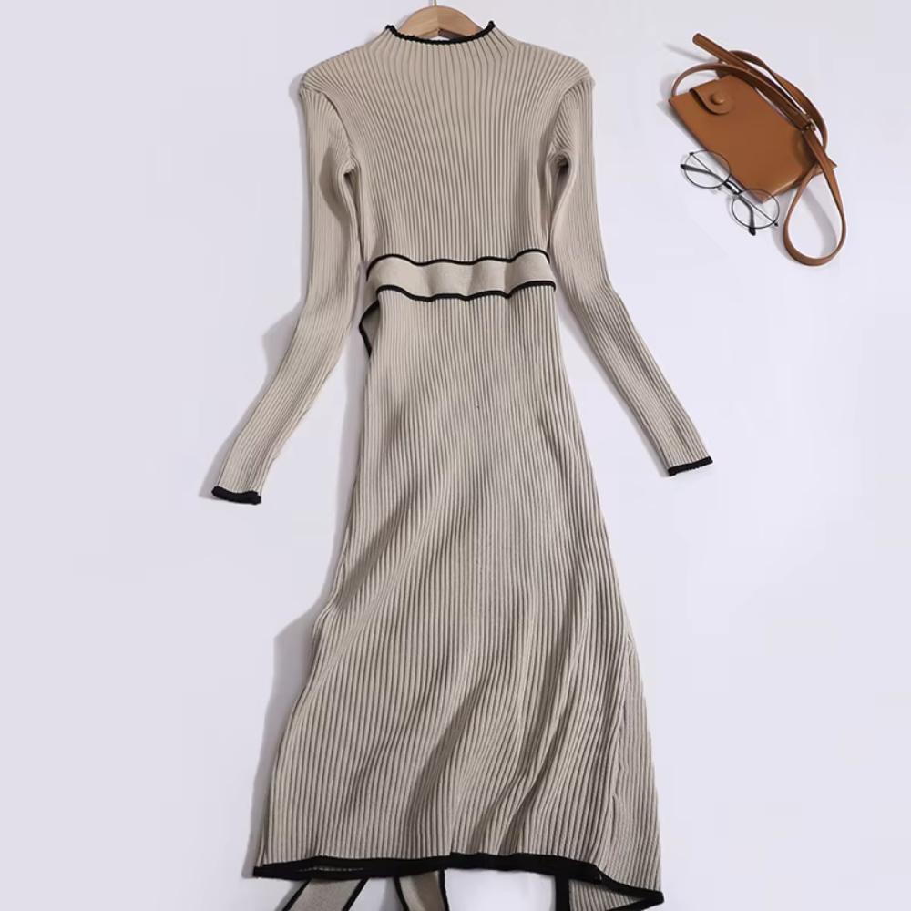 Erica - Elegante Gebreide Jurk met Ceintuur