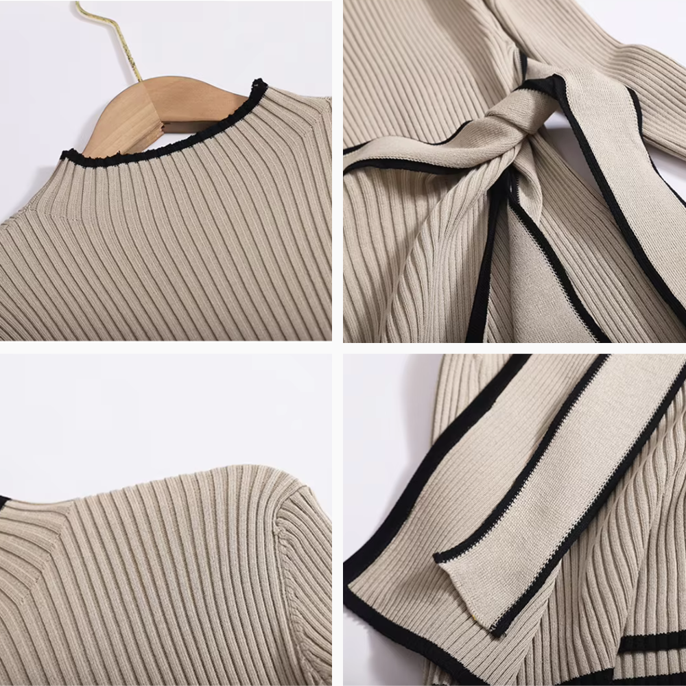 Erica - Elegante Gebreide Jurk met Ceintuur