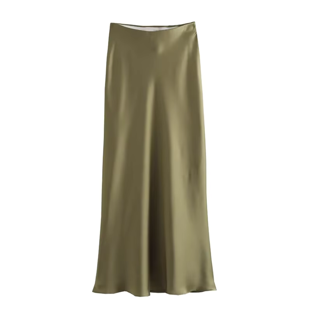 Estelle - Elegant Satin Midi Skirt