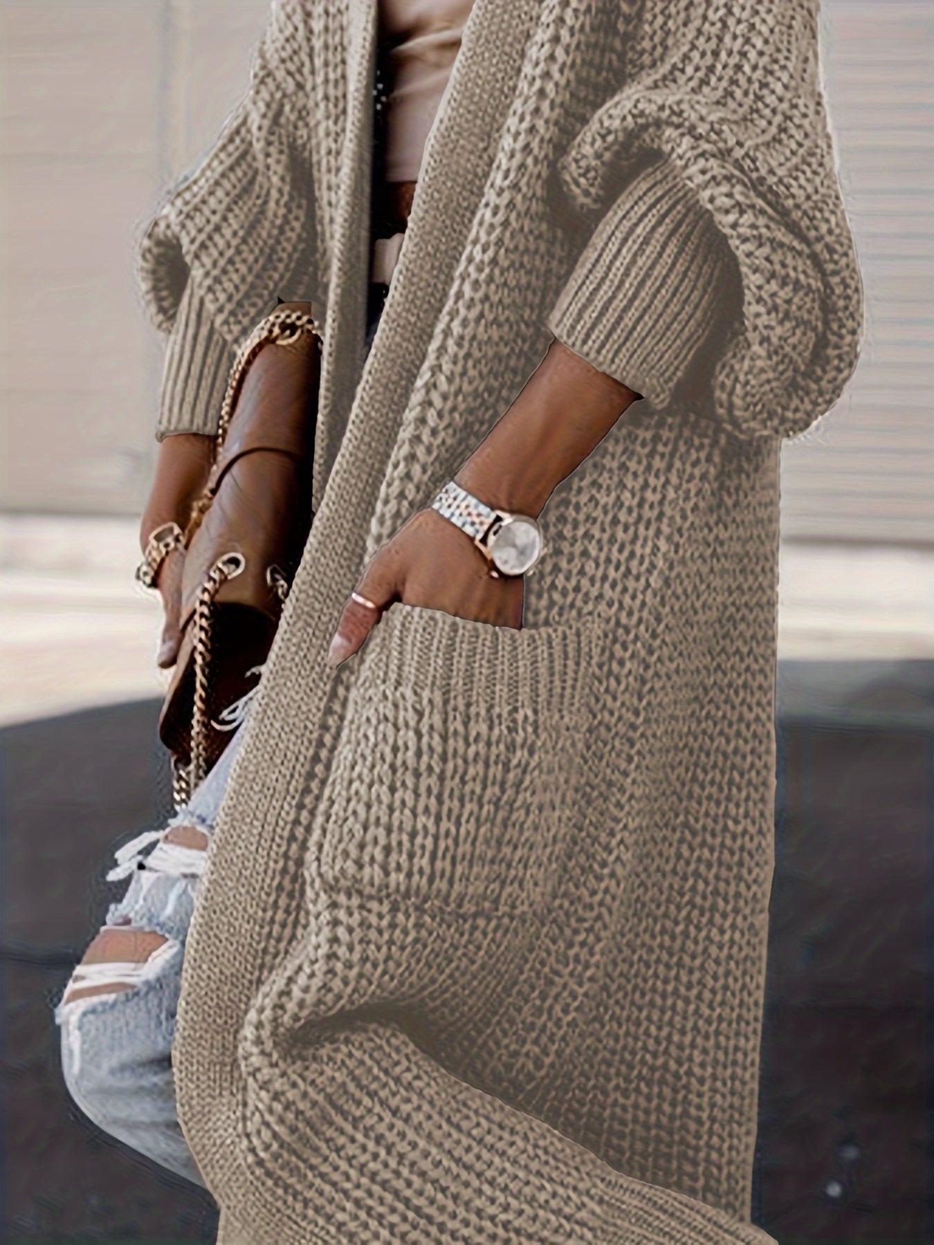 Anna - Casual Knitwear Cardigan met Praktische Zakken