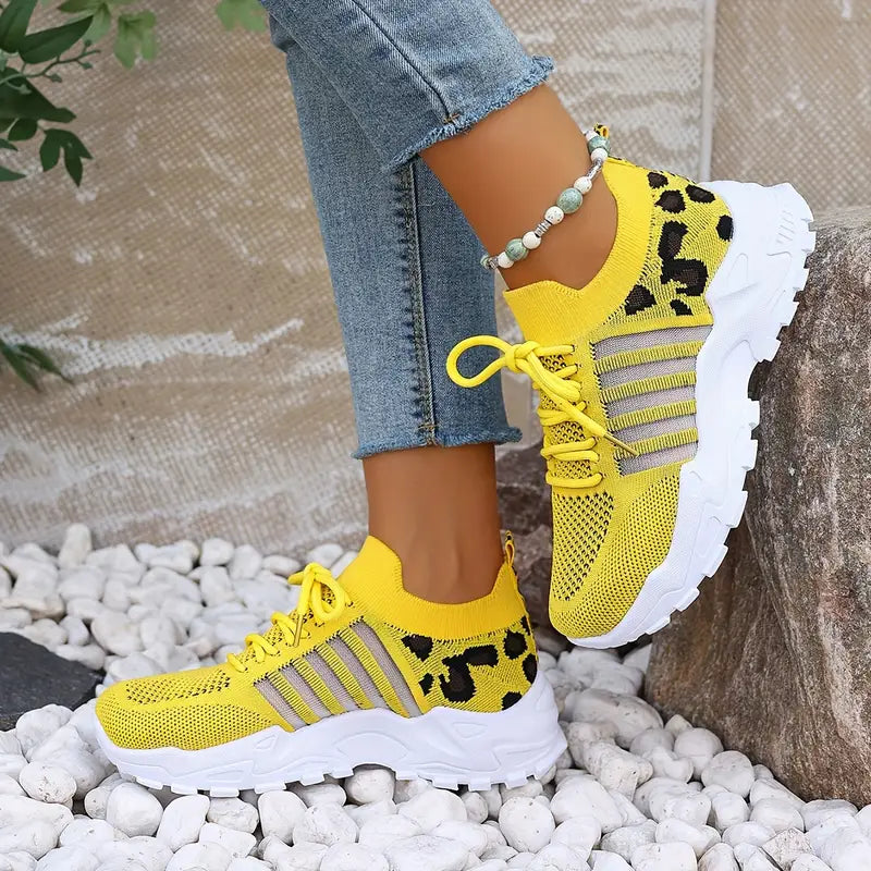 Aubrey Luxe Ademende Sneakers - Zachte Gebreide Bovenkant met Chunky Zool voor Ultimate Comfort