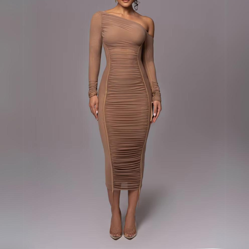 Gabrielle - Stijlvolle Asymmetrische Midi Jurk