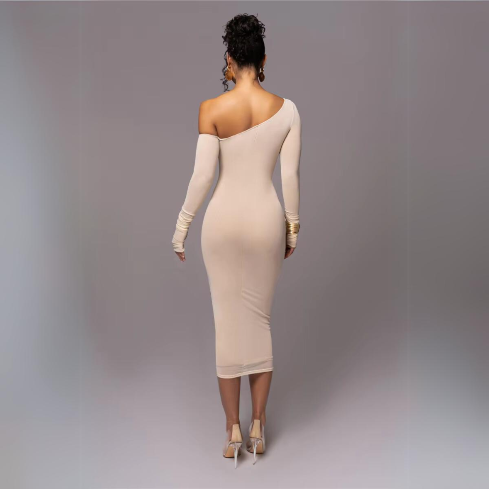 Gabrielle - Stijlvolle Asymmetrische Midi Jurk