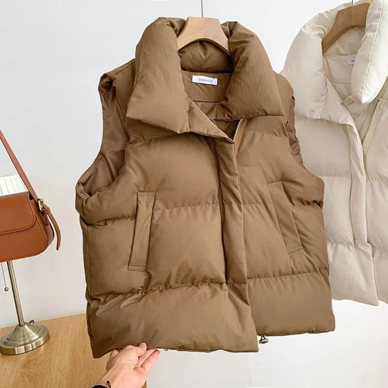 Elise Gewatteerde Bodywarmer met Hoge Kraag
