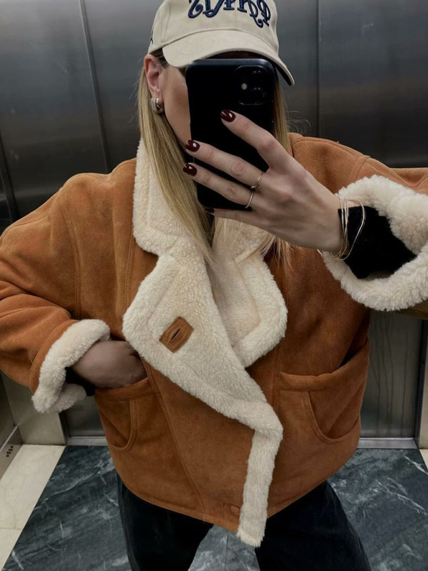 Fenna Comfortabele Shearling Jas met Warme Voering