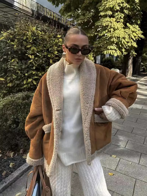 Amber Luxe Shearling Jacket with Soft Lining