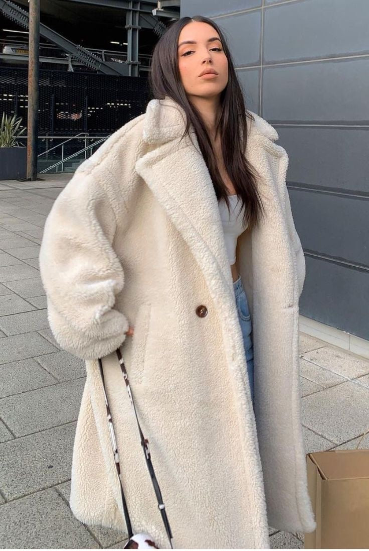 Mila Elegante Lange Teddy Jas