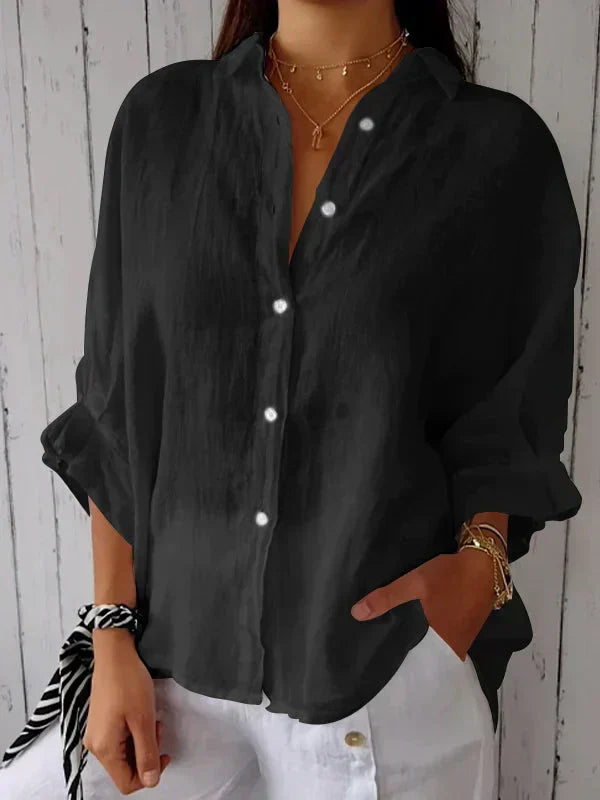 Madison – Zachte Elegante Button-Down Blouse voor Elke Gelegenheid