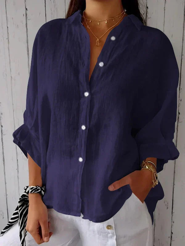 Madison – Zachte Elegante Button-Down Blouse voor Elke Gelegenheid
