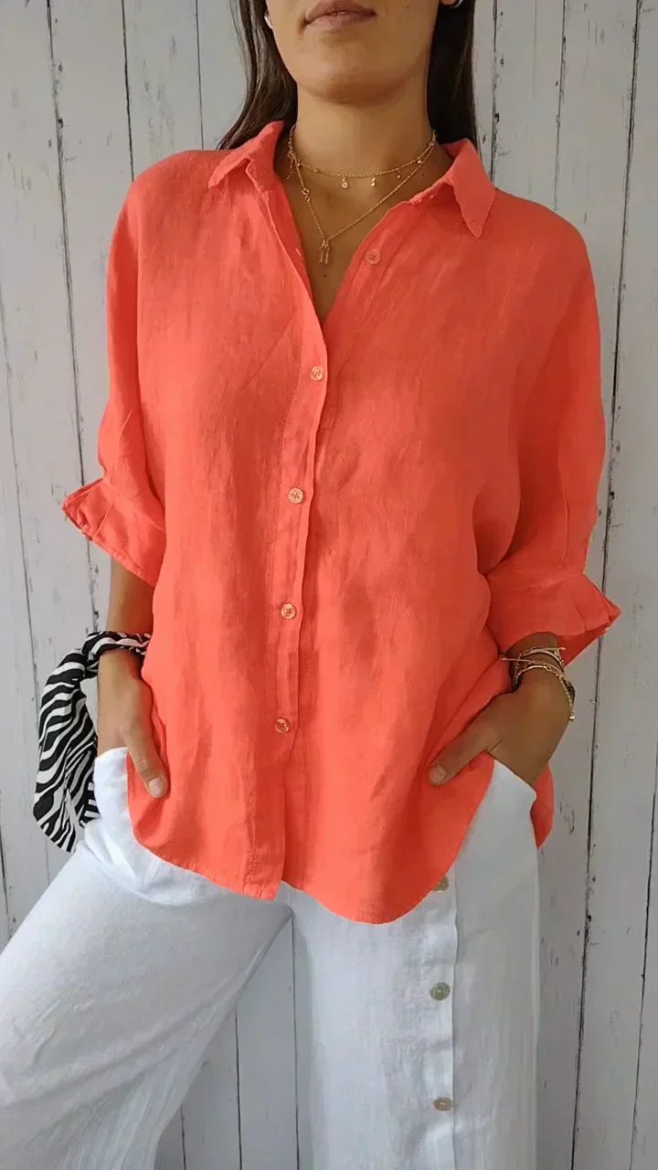 Madison – Zachte Elegante Button-Down Blouse voor Elke Gelegenheid