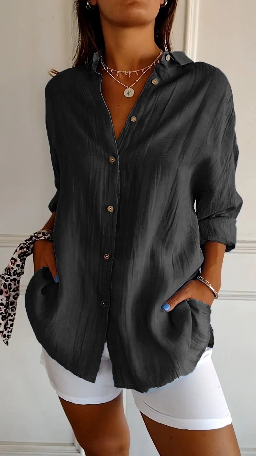 Isabelle Luxe Plissé Blouse – Elegant & Verfijnd