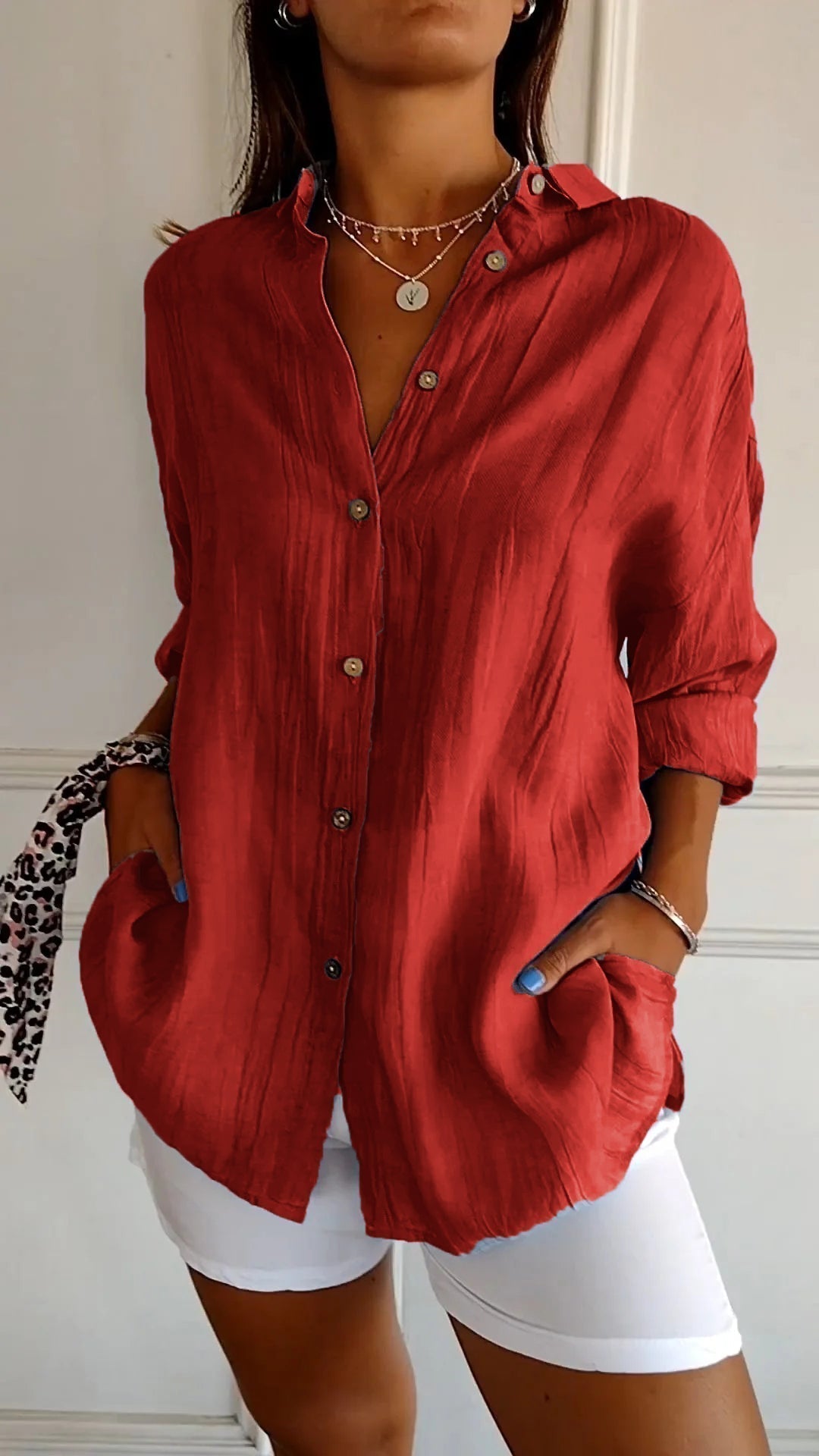 Isabelle Luxe Plissé Blouse – Elegant & Verfijnd