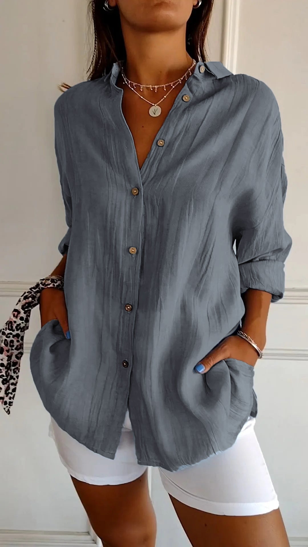Isabelle Luxe Plissé Blouse – Elegant & Verfijnd