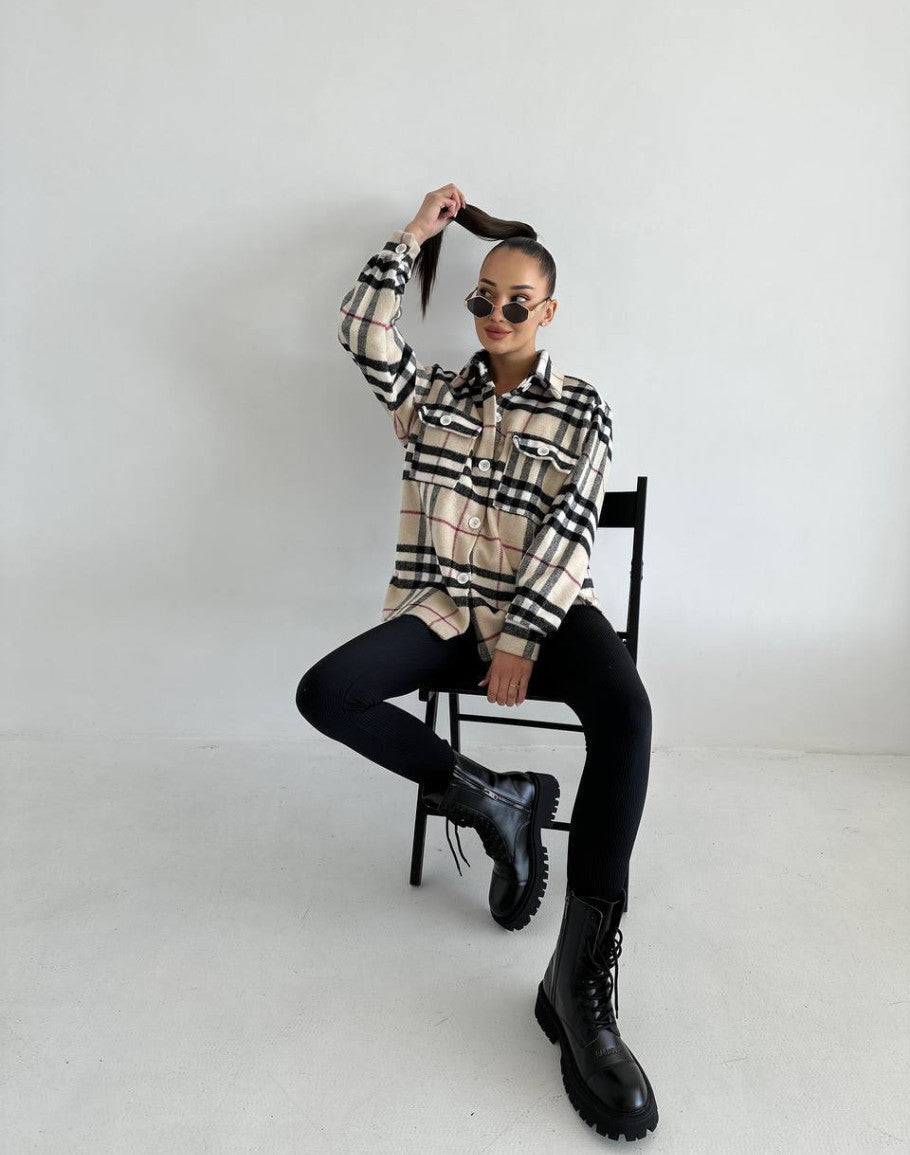 Elisay Luxe Ladies Karo-Jacket - Stylish and Comfortable for Autumn
