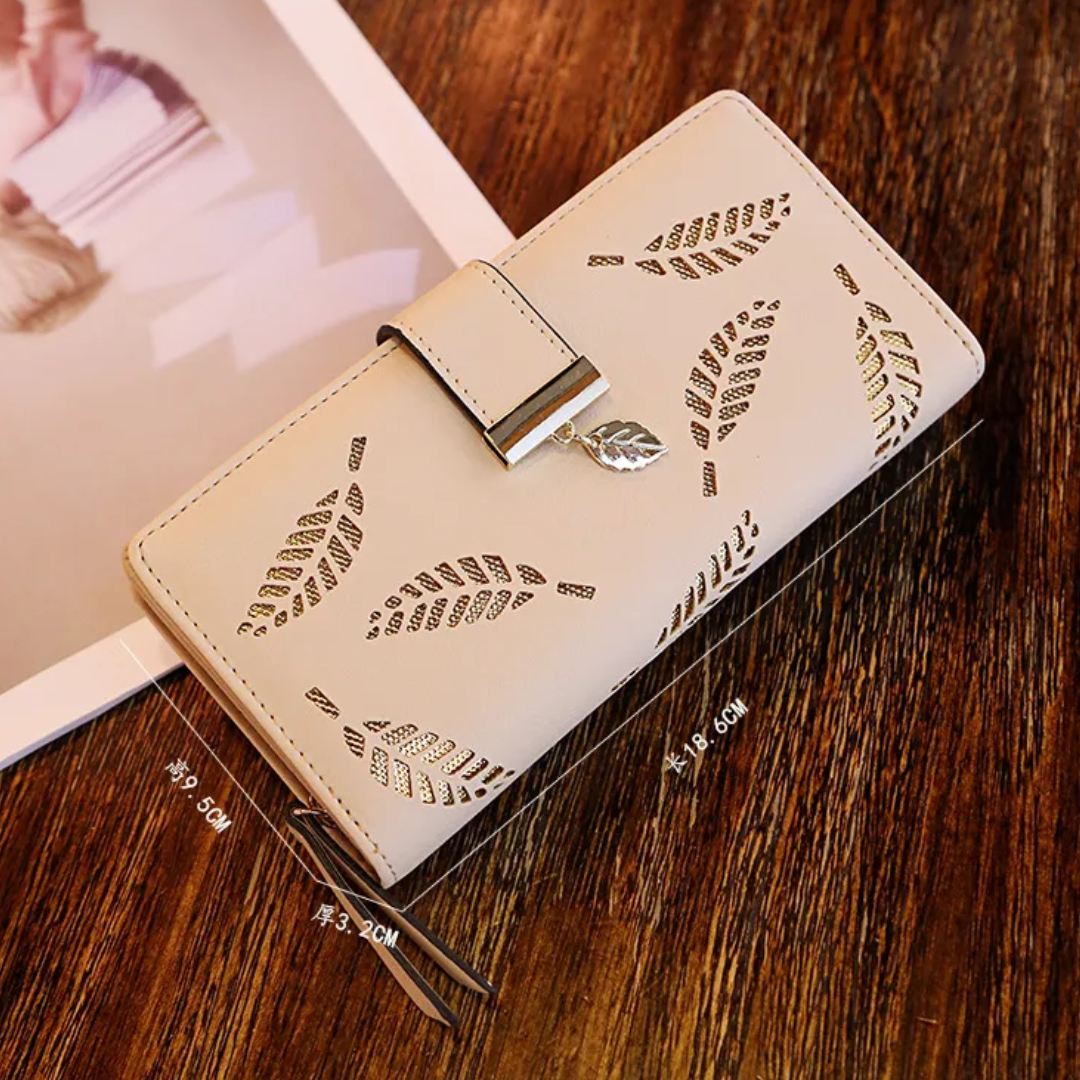 Aurora Portemonnee met Blad Design | Elegant & Functioneel
