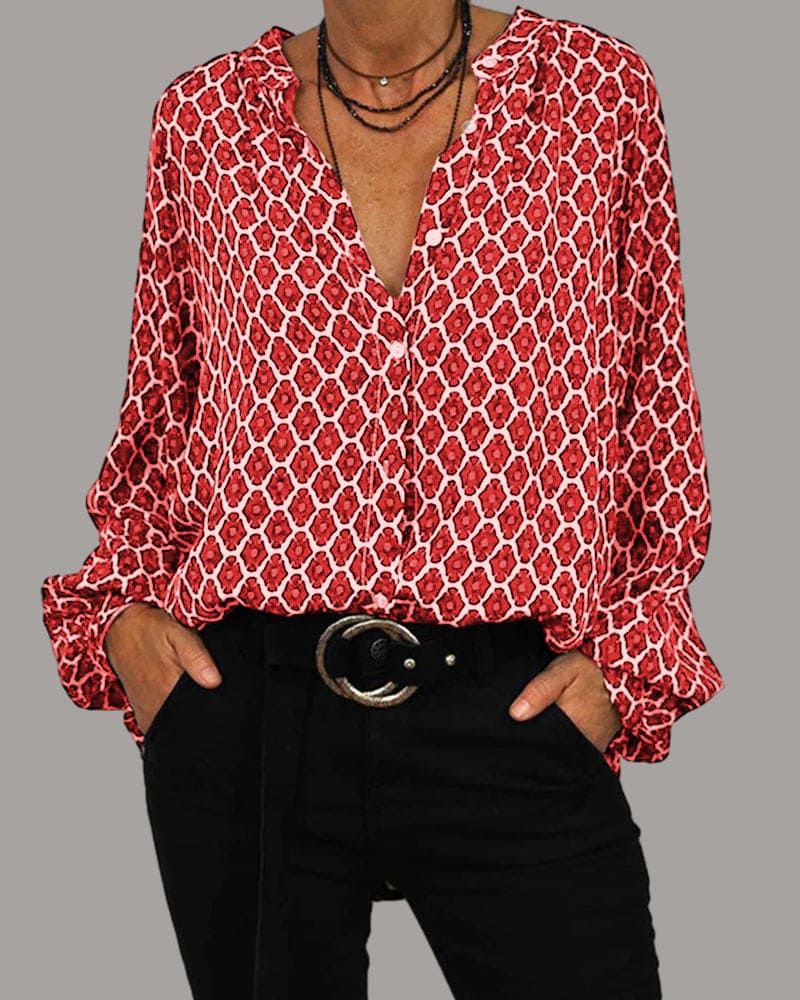 Camille | Stijlvolle Blouse met V-Hals