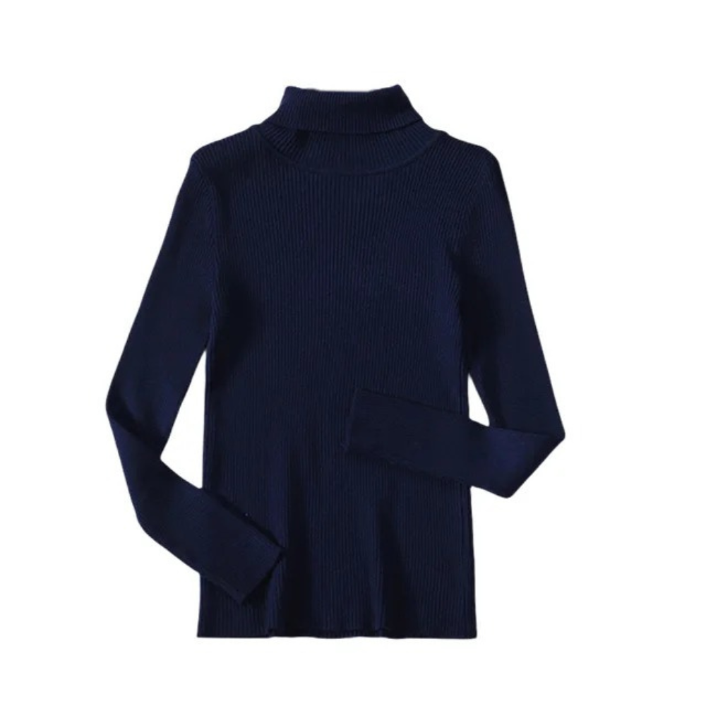 Liselotte - Fijngebreide Slim-Fit Trui met Mock Neck