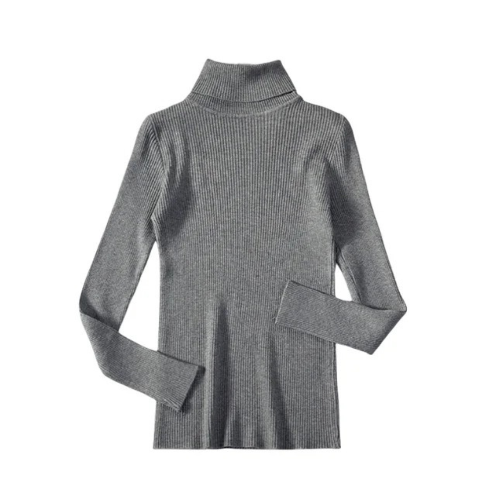 Liselotte - Fijngebreide Slim-Fit Trui met Mock Neck