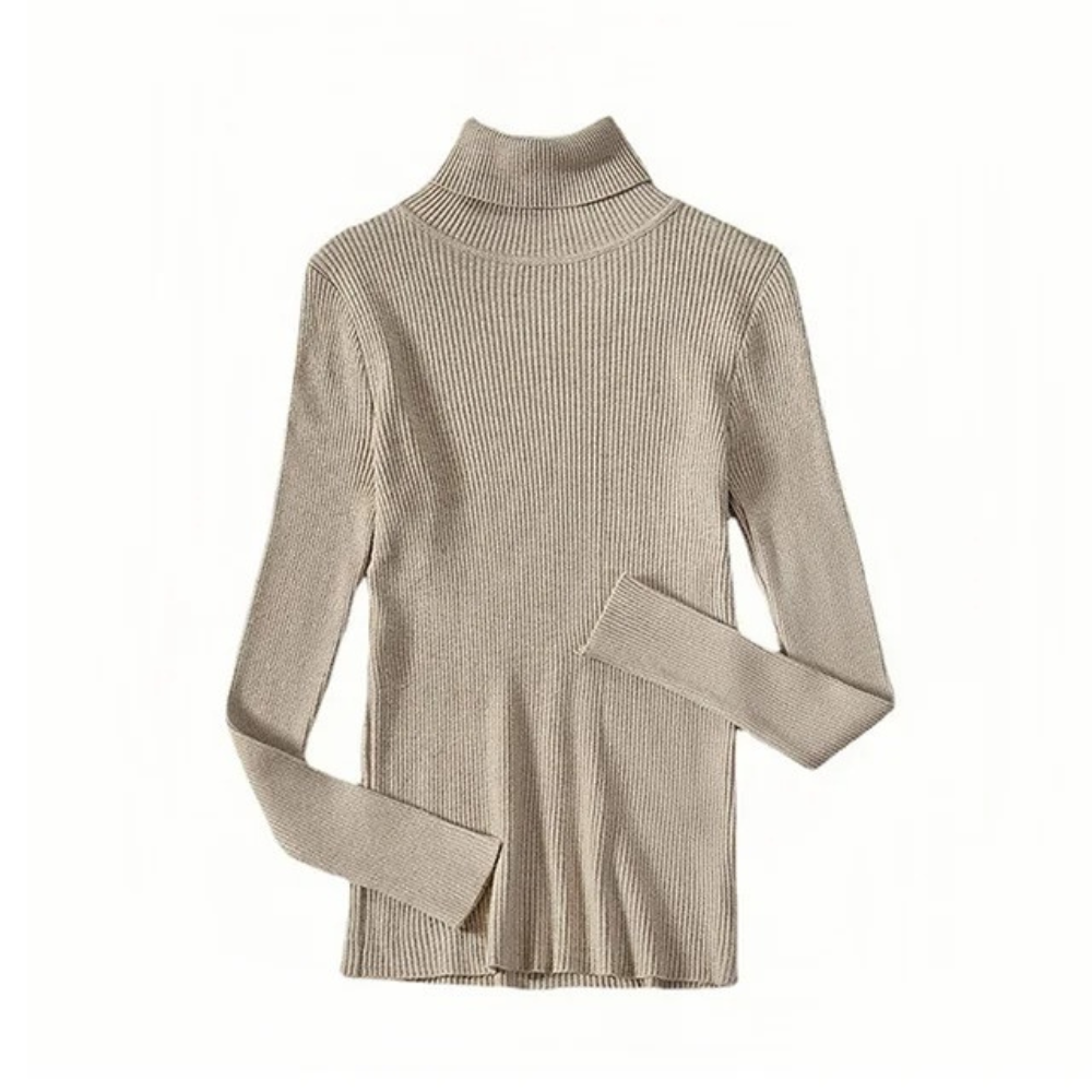 Liselotte - Fijngebreide Slim-Fit Trui met Mock Neck