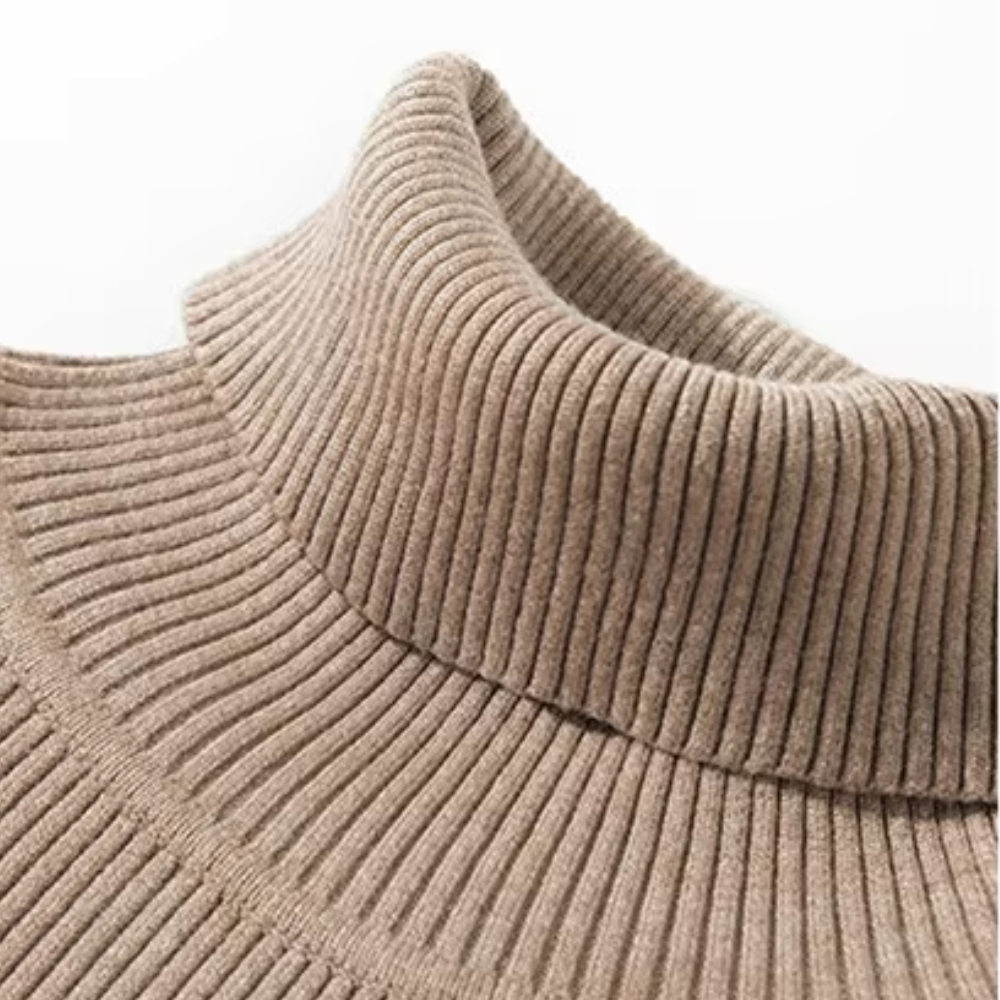 Liselotte - Fijngebreide Slim-Fit Trui met Mock Neck