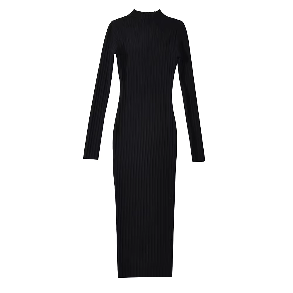 Sophie - Elegante Ribgebreide Midi Jurk