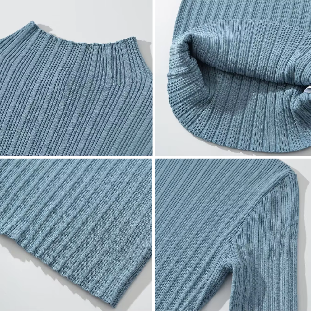 Sophie - Elegante Ribgebreide Midi Jurk