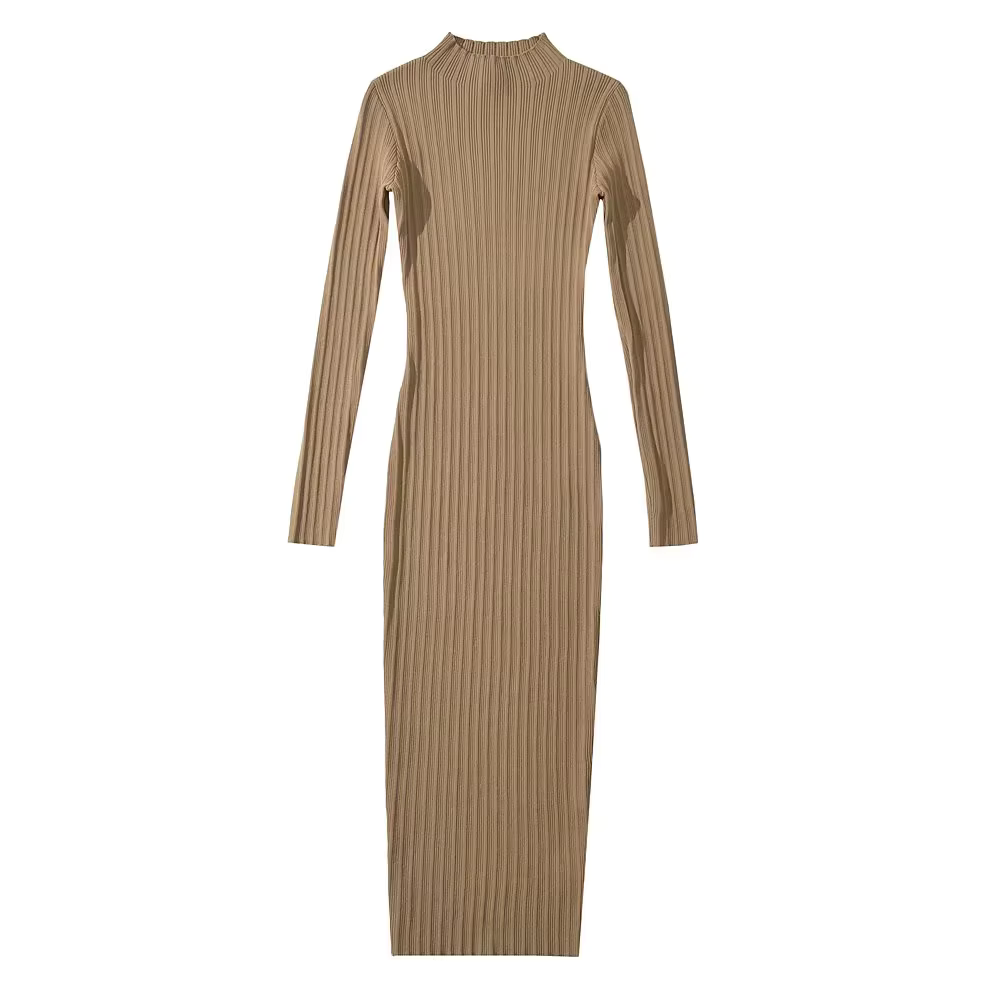 Sophie - Elegante Ribgebreide Midi Jurk