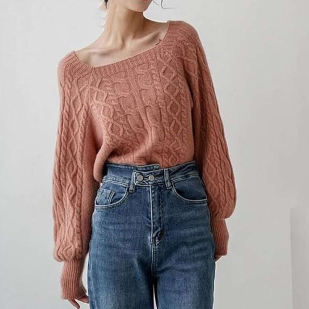 Naomi - Trendy Gebreide Trui met Puff Mouwen