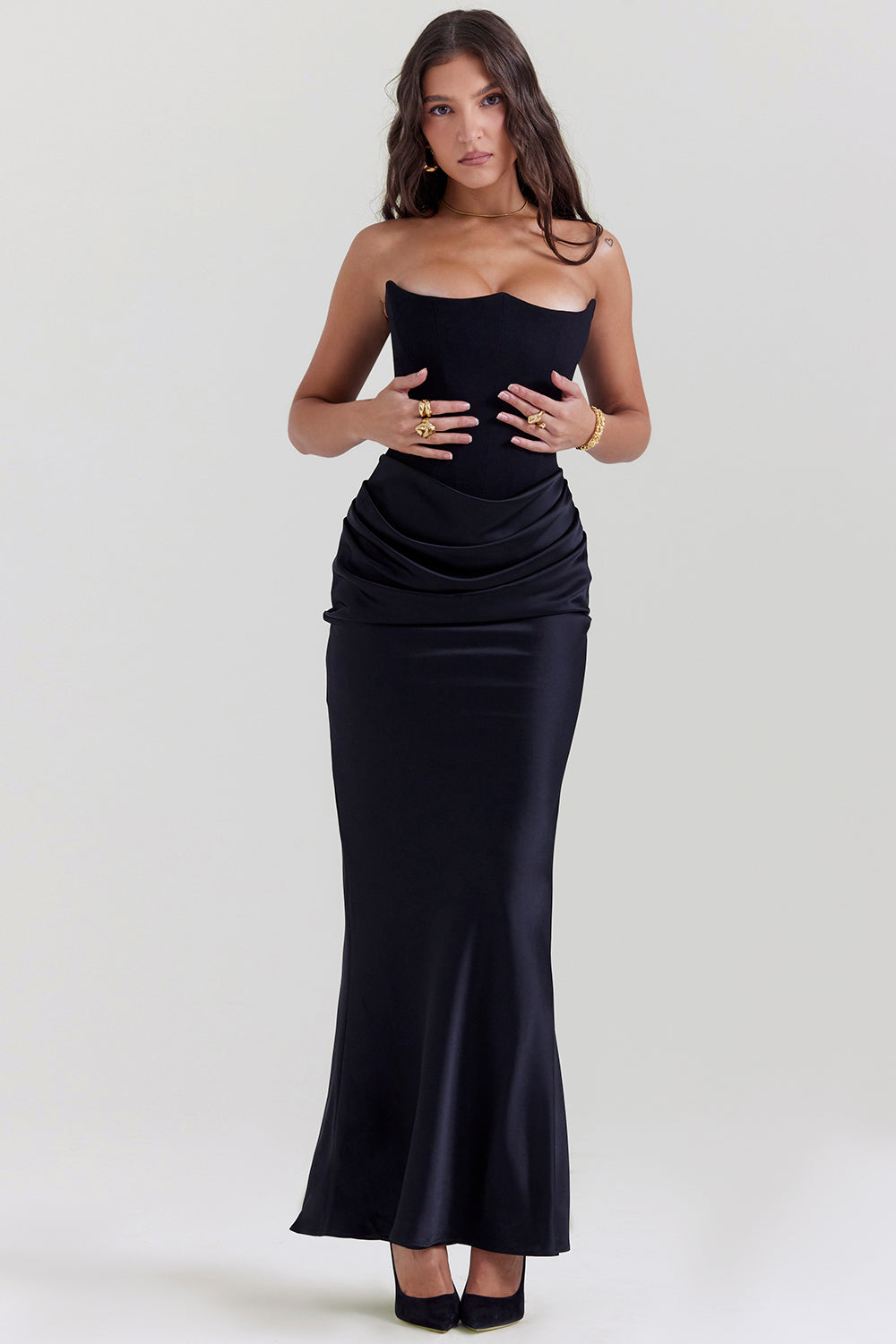 Amara Verfijnde Strapless Jurk