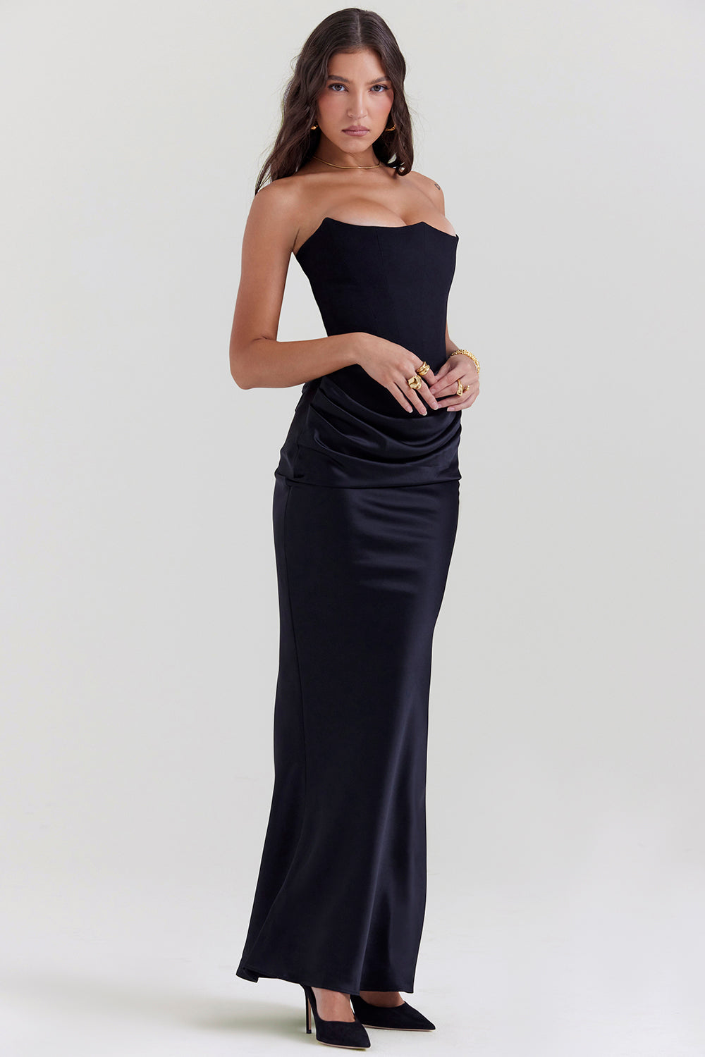Amara Verfijnde Strapless Jurk