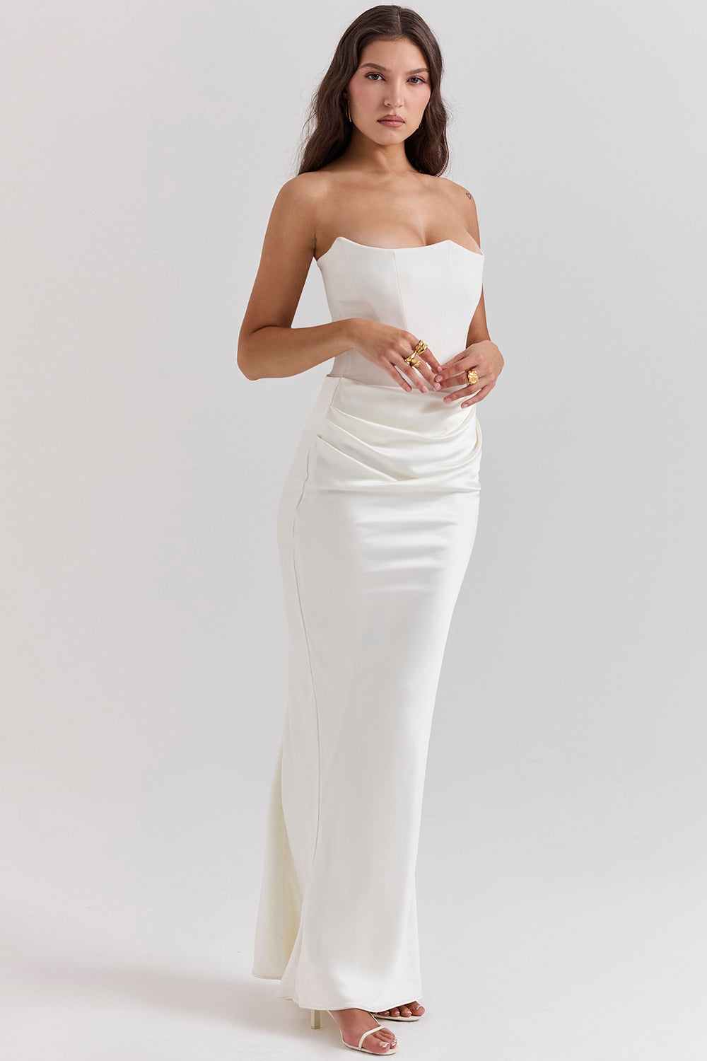 Amara Verfijnde Strapless Jurk