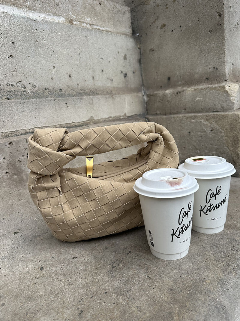 Suede Woven Mini - Gevlochten Mini Tas voor Diner en Dagelijks