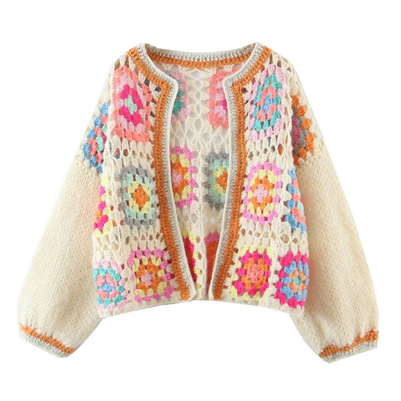 Mila Cropped Granny Square Cardigan
